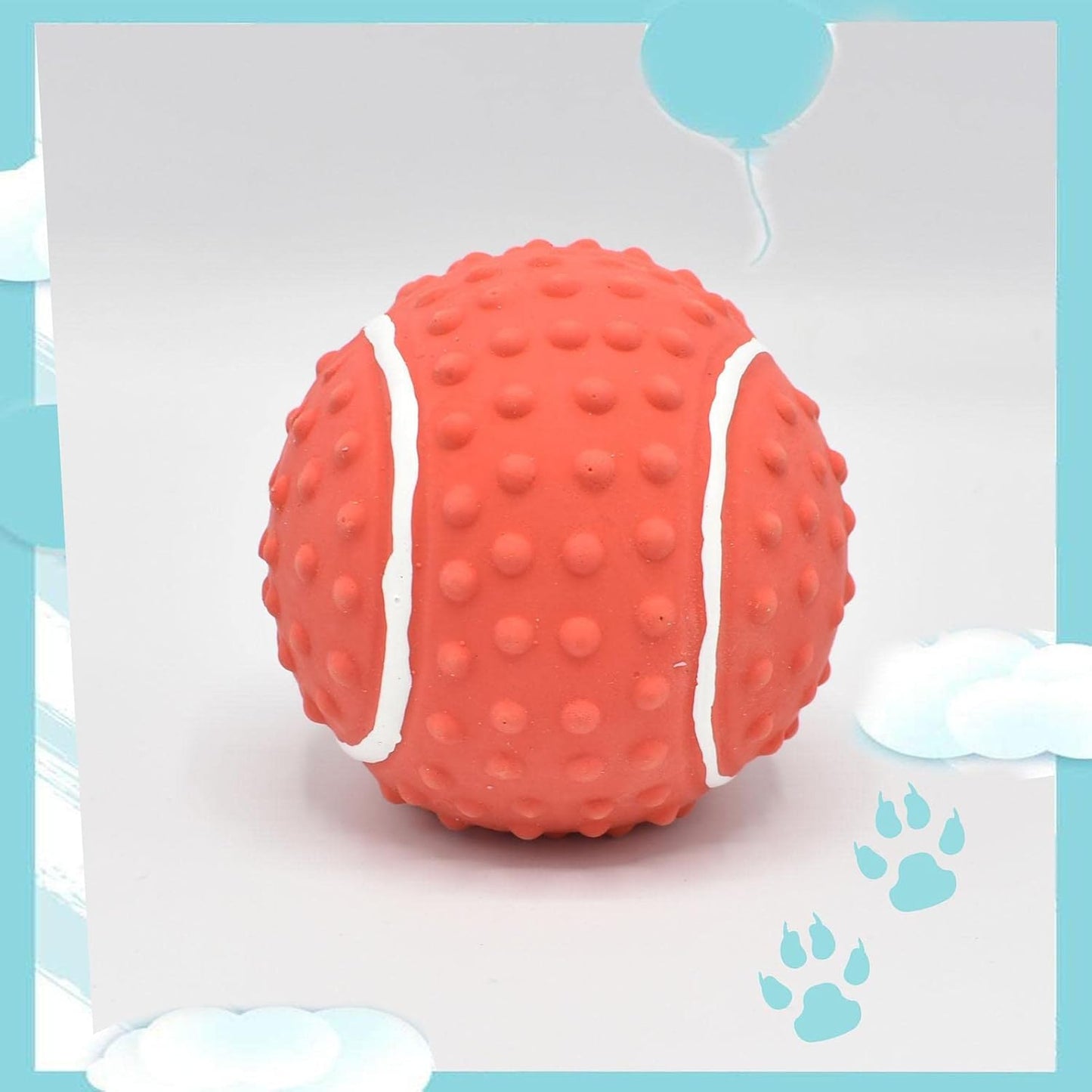 Balle pour Chien - DogBallLatex™ - Baseball Rouge