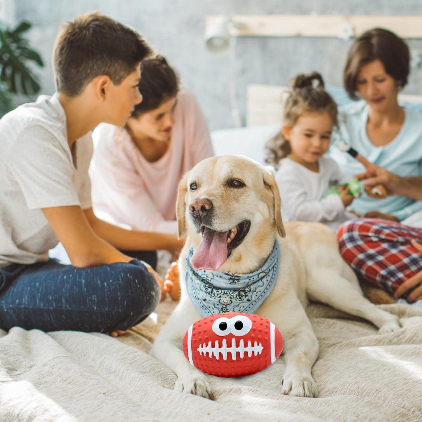 Balle pour Chien - DogBallLatex™ - Rugby Rouge