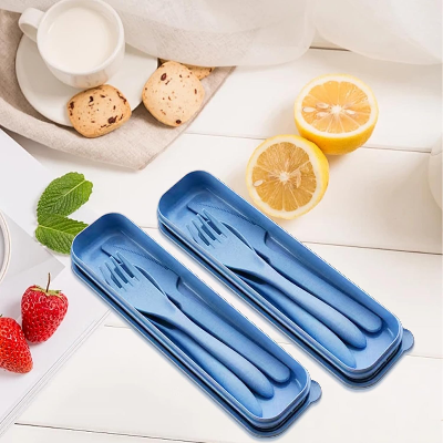 Vaisselle à emporter - StrawDinnerwareSet™ - Bleu