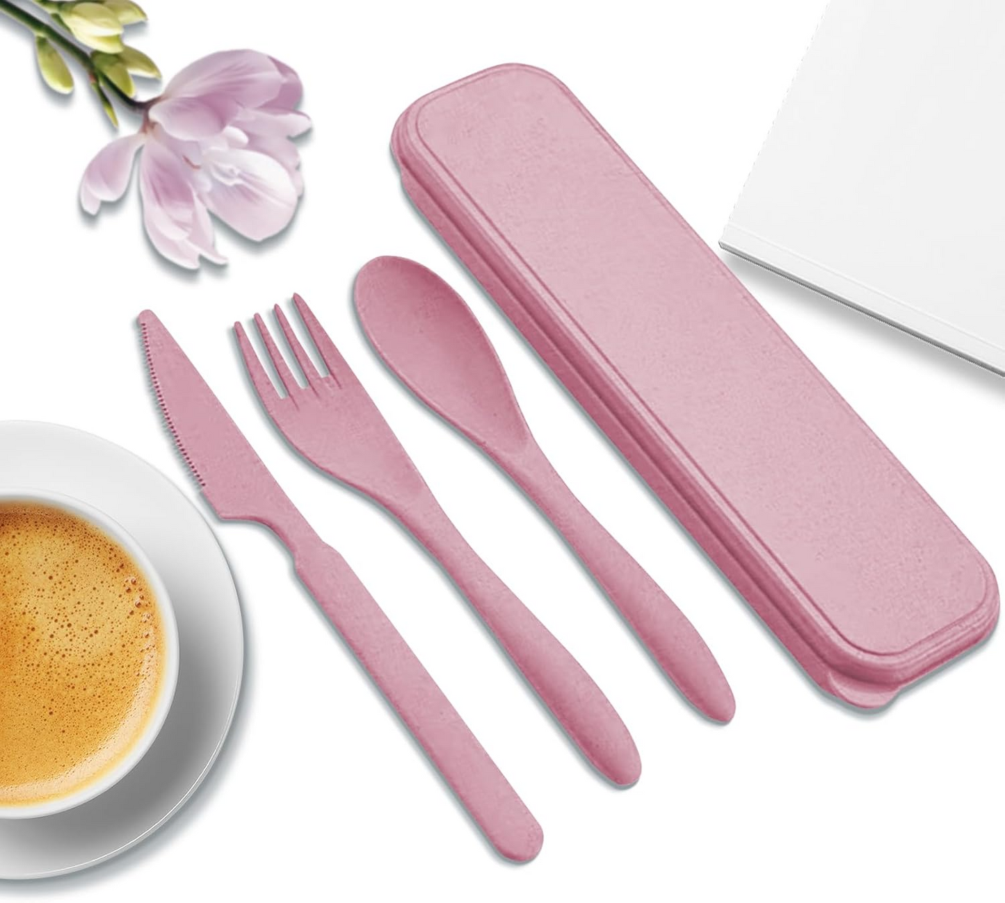 Vaisselle à emporter - StrawDinnerwareSet™ - Rose