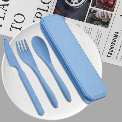 Vaisselle à emporter - StrawDinnerwareSet™ - Bleu