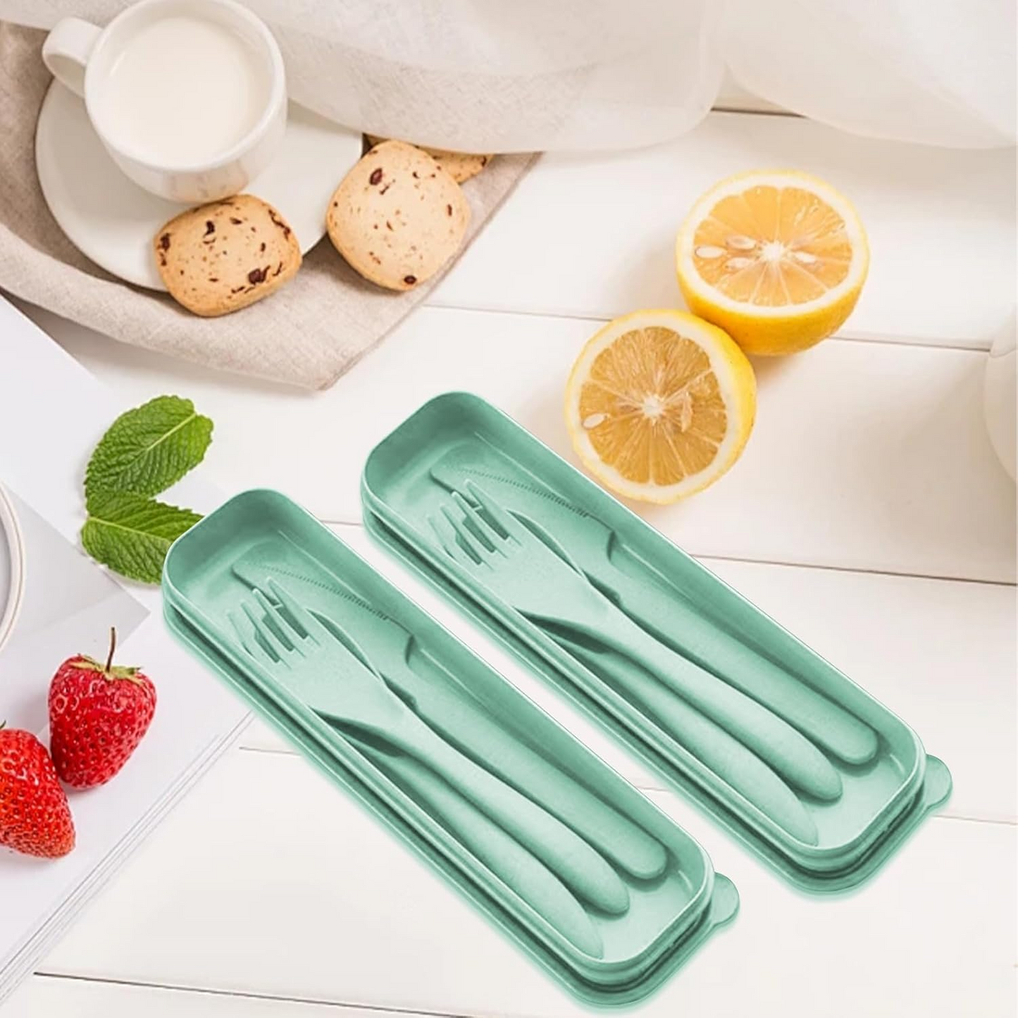 Vaisselle à emporter - StrawDinnerwareSet™ - Vert