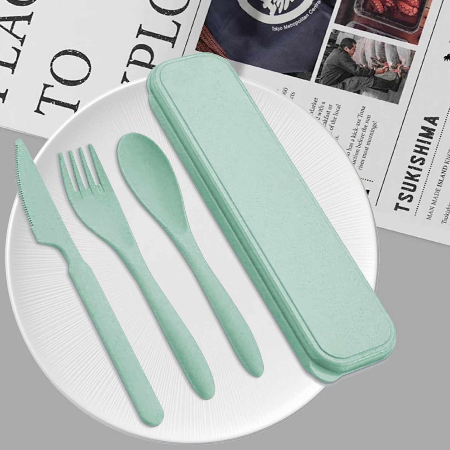 Vaisselle à emporter - StrawDinnerwareSet™ - Vert