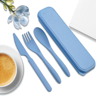 Vaisselle à emporter - StrawDinnerwareSet™ - Bleu