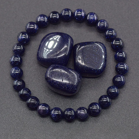 Bracelet en Perles - NaturalStoneBracelet™ - Pierre de sable bleu