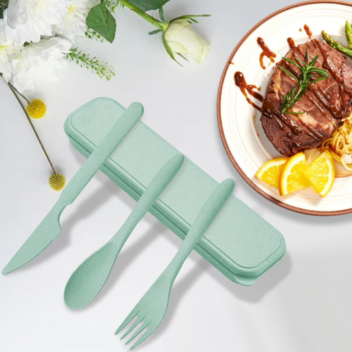 Vaisselle à emporter - StrawDinnerwareSet™ - Vert